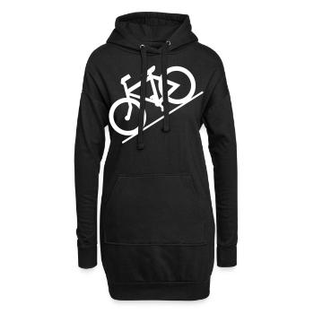 Bicyclette - Sweat-shirt à capuche long Femme - noir - Devant