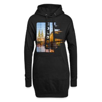 Cologne Cologne Allemagne Ville Skyline Cathédrale de Cologne - Sweat-shirt à capuche long Femme - noir - Devant