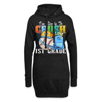 Je suis prêt à écraser les filles arc-en-ciel de 1ère année garçons - Sweat-shirt à capuche long Femme - noir - Devant