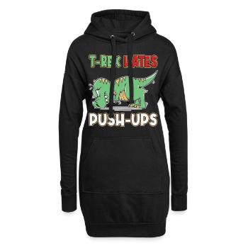 T-Rex Hates Push-Ups Liegestütze Lustig Humor - Hoodie-Kleid - Schwarz - Vorne