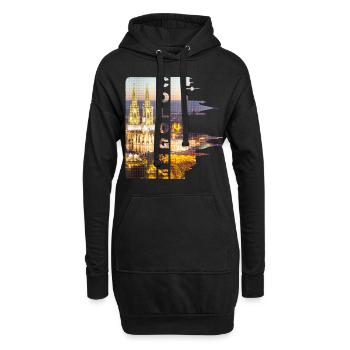 Cologne Cologne Allemagne Ville Skyline Cathédrale de Cologne - Sweat-shirt à capuche long Femme - noir - Devant