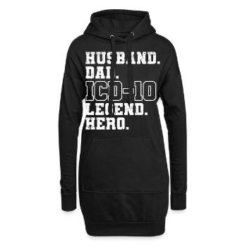 Klinische Kodierfachkraft - Hoodie-Kleid - Schwarz - Vorne