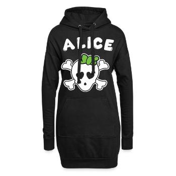 Pirate Alice Design pour les filles et les femmes - Sweat-shirt à capuche long Femme - noir - Devant