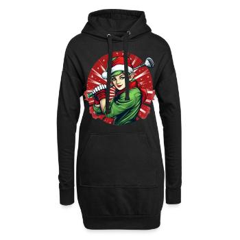 Golf des elfes de Noël - Sweat-shirt à capuche long Femme - noir - Devant