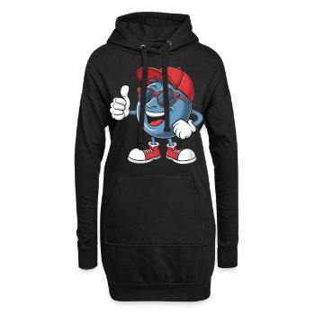 Blaubeere - Hoodie-Kleid - Schwarz - Vorne
