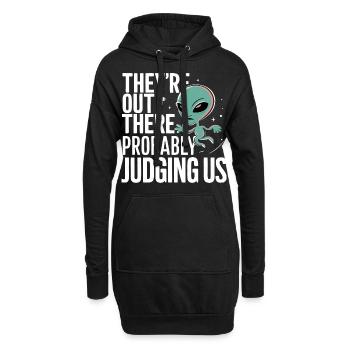 Alien UFO Aliens Außerirdischer - Hoodie-Kleid - Schwarz - Vorne