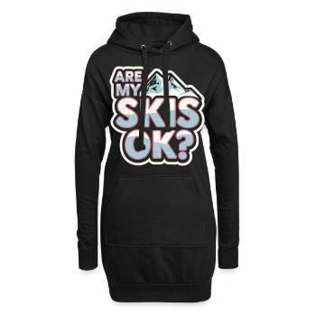 Are My Skis Ok 9 - Hoodie-Kleid - Schwarz - Vorne