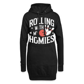 Bowling Bowler Pin Ball Bowling Ball - Sweat-shirt à capuche long Femme - noir - Devant