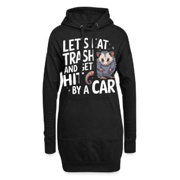 Opossum Possum Tier - Hoodie-Kleid - Schwarz - Vorne