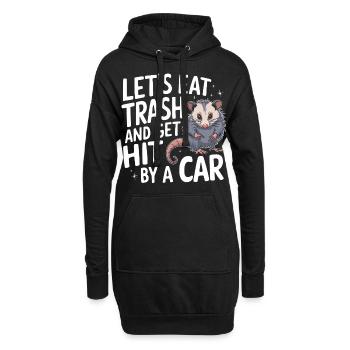 Opossum Possum Tier - Hoodie-Kleid - Schwarz - Vorne
