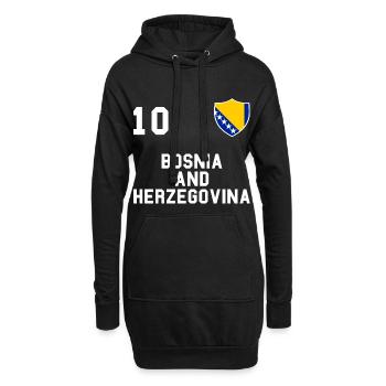 Drapeau de Bosnie-Herzégovine cadeau de football - Sweat-shirt à capuche long Femme - noir - Devant