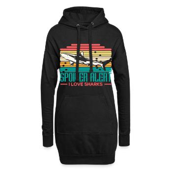 Requin Prédateur Idée cadeau - Sweat-shirt à capuche long Femme - noir - Devant