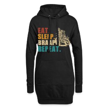 Motorcycle Sleep Braaap - Hoodie-Kleid - Schwarz - Vorne