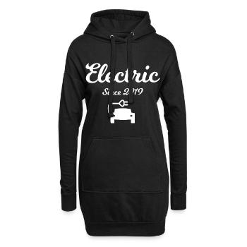 Toujours électrique - Sweat-shirt à capuche long Femme - noir - Devant