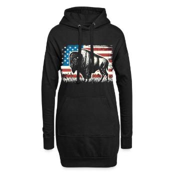 Bison - Sweat-shirt à capuche long Femme - noir - Devant