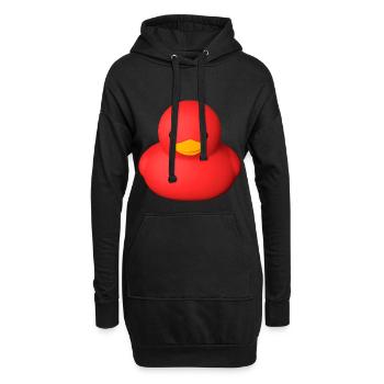 Canard en caoutchouc rouge mignon - Sweat-shirt à capuche long Femme - noir - Devant