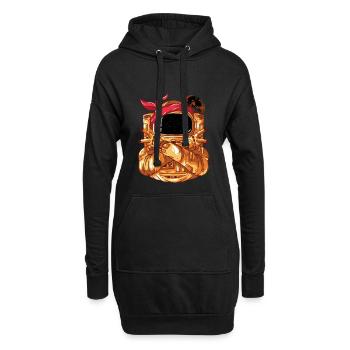 Hip Hop Astronaut - Hoodie-Kleid - Schwarz - Vorne