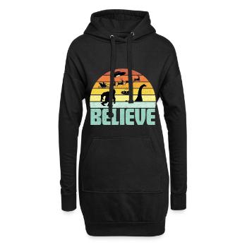 Believe Santa Claus Bigfood Nessie UFO Retro Sonne - Hoodie-Kleid - Schwarz - Vorne