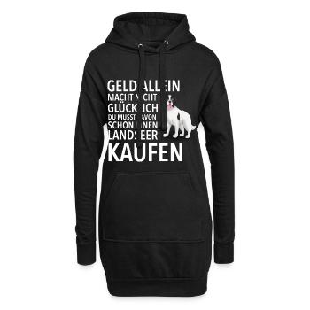 Landseer Glücklich - Landseer - Hoodie-Kleid - Schwarz - Vorne