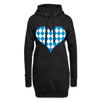 Cadeaux coeur bleu bavarois cadeau d'amour à la maison - Sweat-shirt à capuche long Femme - noir - Devant