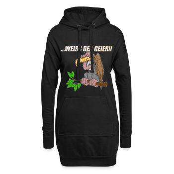 Weiss der Geier - Hoodie-Kleid - Schwarz - Vorne