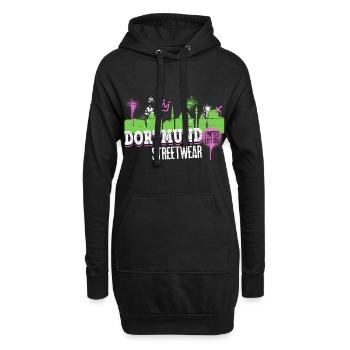 Dortmund Skyline Stadt Deutschland Graffiti - Hoodie-Kleid - Schwarz - Vorne