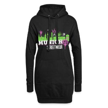 Munich Munich Skyline Ville Allemagne Graffiti - Sweat-shirt à capuche long Femme - noir - Devant