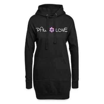 T-shirt Paw Love Lover pour chiens Maman / Papa - Sweat-shirt à capuche long Femme - noir - Devant
