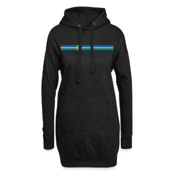 Rayures style suédois - Sweat-shirt à capuche long Femme - noir - Devant
