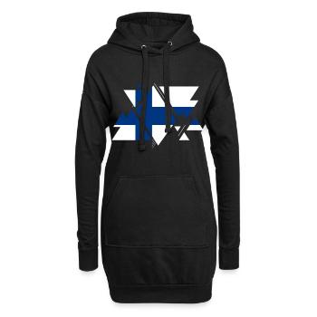 Finnland Land Europa Flagge Fahne Wappen Heimat - Hoodie-Kleid - Schwarz - Vorne
