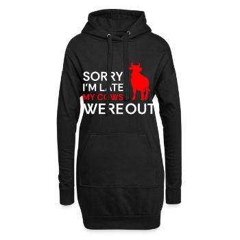 Kühe Milchbauer Kuhglocke - Hoodie-Kleid - Schwarz - Vorne