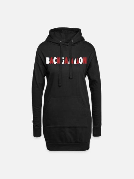 Backgammon - Hoodie-Kleid - Schwarz