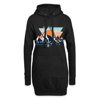 Nature Nature Mountains Mountains Sun Sun Hiking - Hoodie Dress - black - Front