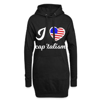 Ich liebe Kapitalismus - Hoodie-Kleid - Schwarz - Vorne