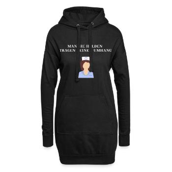 Krankenschwester Heldin Geschenkidee - Hoodie-Kleid - Schwarz - Vorne