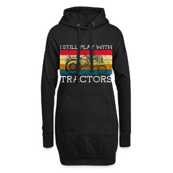 Tracteur Travail Nature Récolte - Sweat-shirt à capuche long Femme - noir - Devant