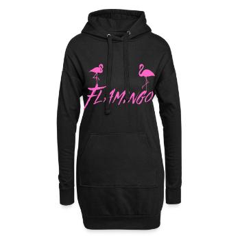 Flamant - Sweat-shirt à capuche long Femme - noir - Devant