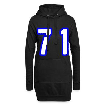 71 Zahl Symbol - Hoodie-Kleid - Schwarz - Vorne