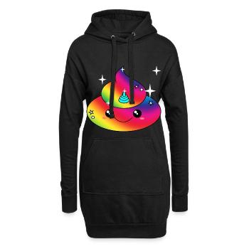 Poopicorn Poop Einhorn Kacke Shirt Geschenk - Hoodie-Kleid - Schwarz - Vorne