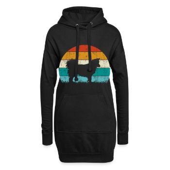 Islandhund Vintage Retro - Hoodie-Kleid - Schwarz - Vorne