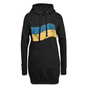 Ukraine Flagge - Hoodie-Kleid - Schwarz - Vorne