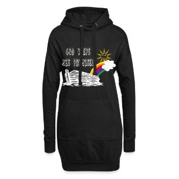 Dieu tient sa promesse, la Bible, l’arche de Noé - Sweat-shirt à capuche long Femme - noir - Devant
