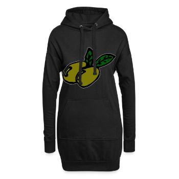 Deux olives - Sweat-shirt à capuche long Femme - noir - Devant