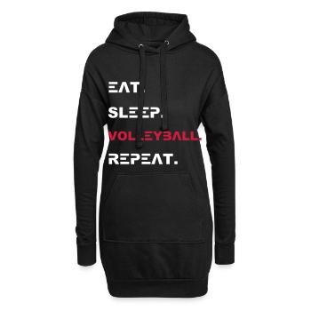 Sport Eat Sleep Volleyball Repeat - Sweat-shirt à capuche long Femme - noir - Devant