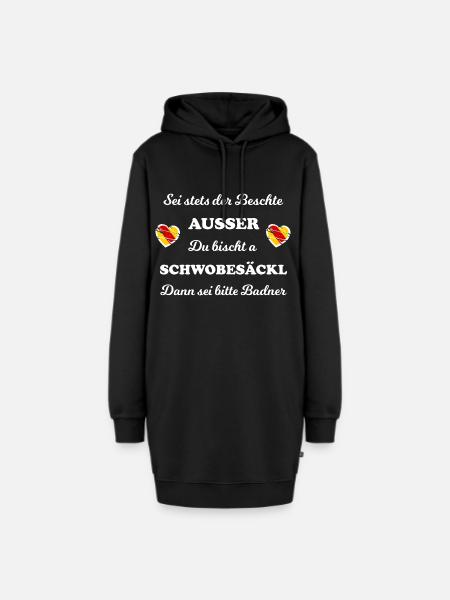 Die Heimat im Badnerland - Hoodie-Kleid - Schwarz
