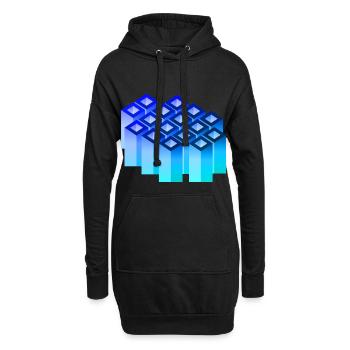 Résumé Warben Art 1 - Sweat-shirt à capuche long Femme - noir - Devant