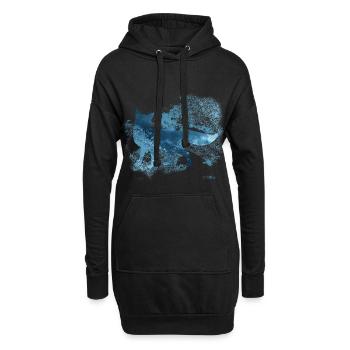 Icy Fox - Polarfuchs Fuchs Winter - Hoodie-Kleid - Schwarz - Vorne