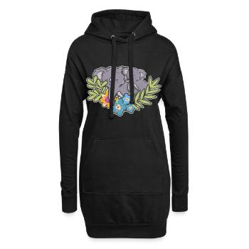 Cute Sleeping Koala - Hoodie-Kleid - Schwarz - Vorne