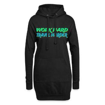 Work Hard Travel Harder Lifestyle Digitale Nomaden - Hoodie-Kleid - Schwarz - Vorne