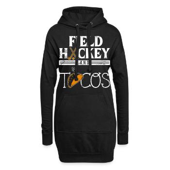 Tacos and field field hockey gift field field hockey player G - Hoodie Dress - black - Front